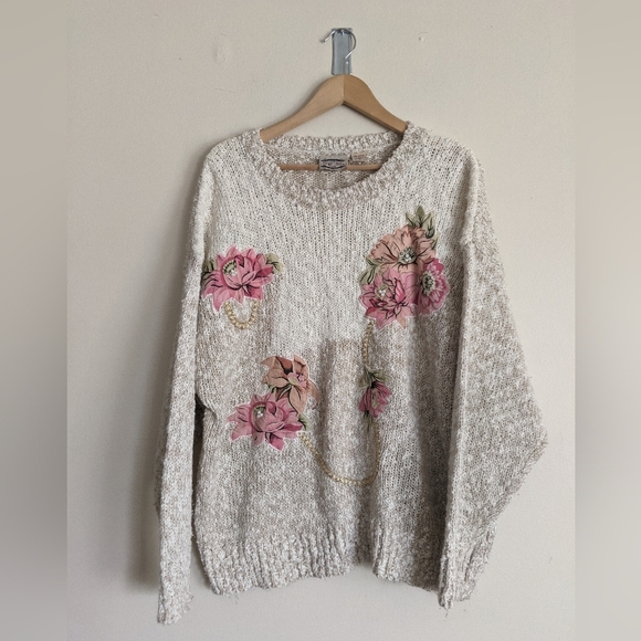 Separate Issue Sweaters - Seperate Issue Vintage Knit Sweater with Appliqué – Women's Size 22